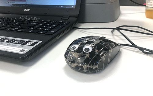 computer mouse with eyes