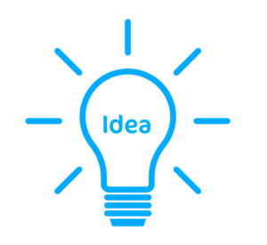 idea blue lightbulb